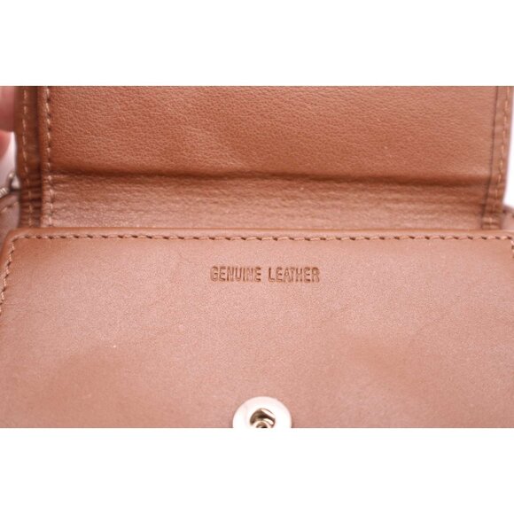 AMITY Genuine Leather Tri-Fold Coin Purse Wallet Brown Zippered ID Window Vintag - Picture 8 of 12